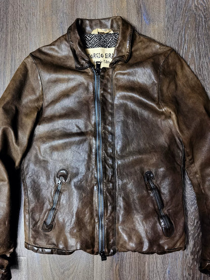 Giorgio Brato Vintage Distressed Leather Jacket