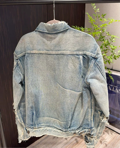 Saint Laurent Distressed Denim Jacket