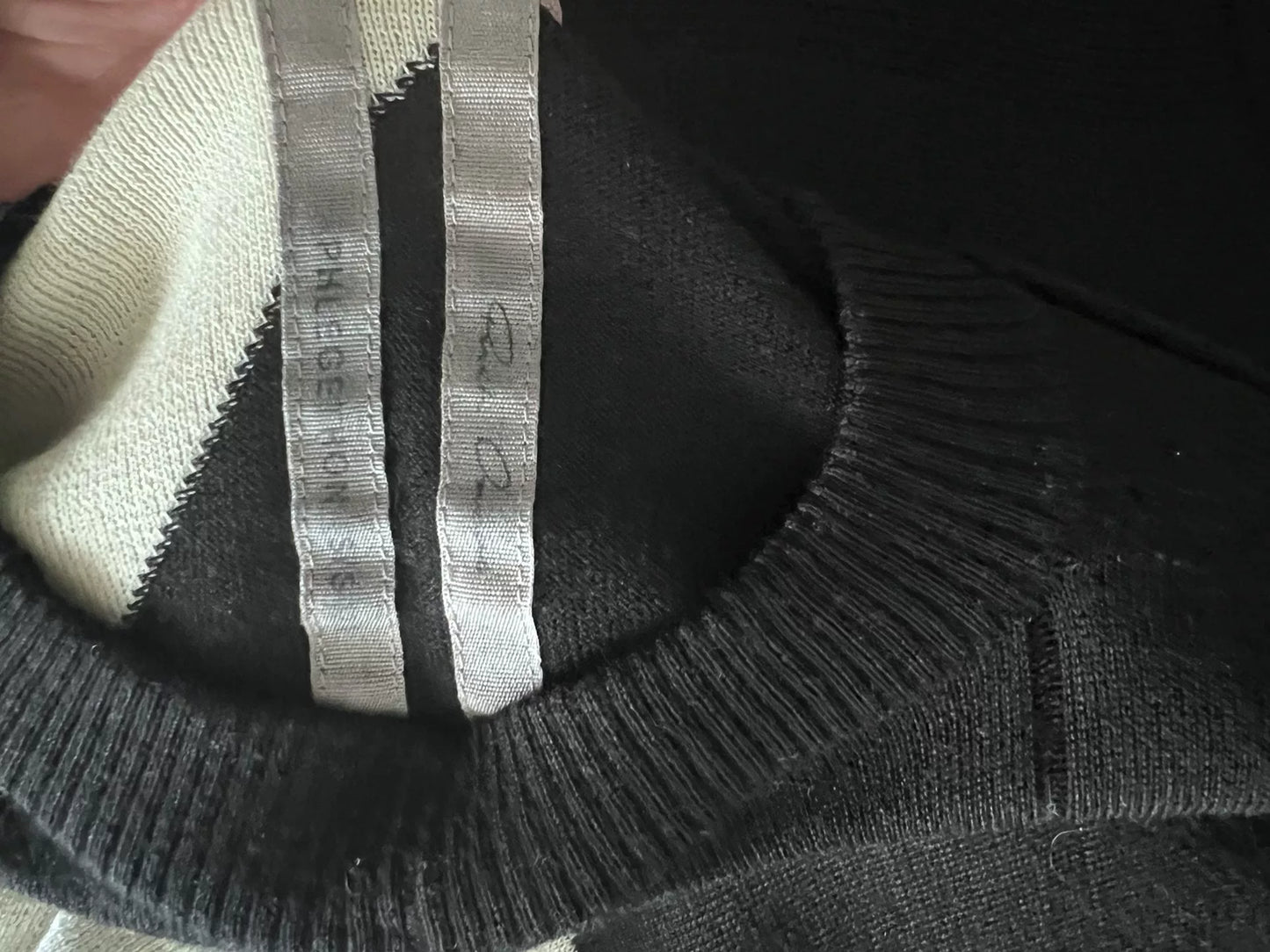rick owens color block knit sweater