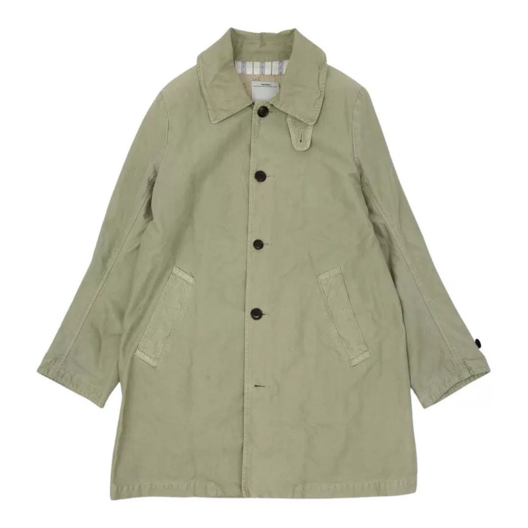 visvim HERGE COAT DMGD CHINO LT GREEN