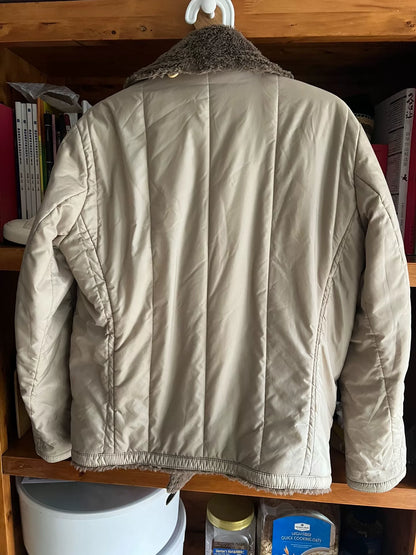 double-breasted cotton outerwear jacket