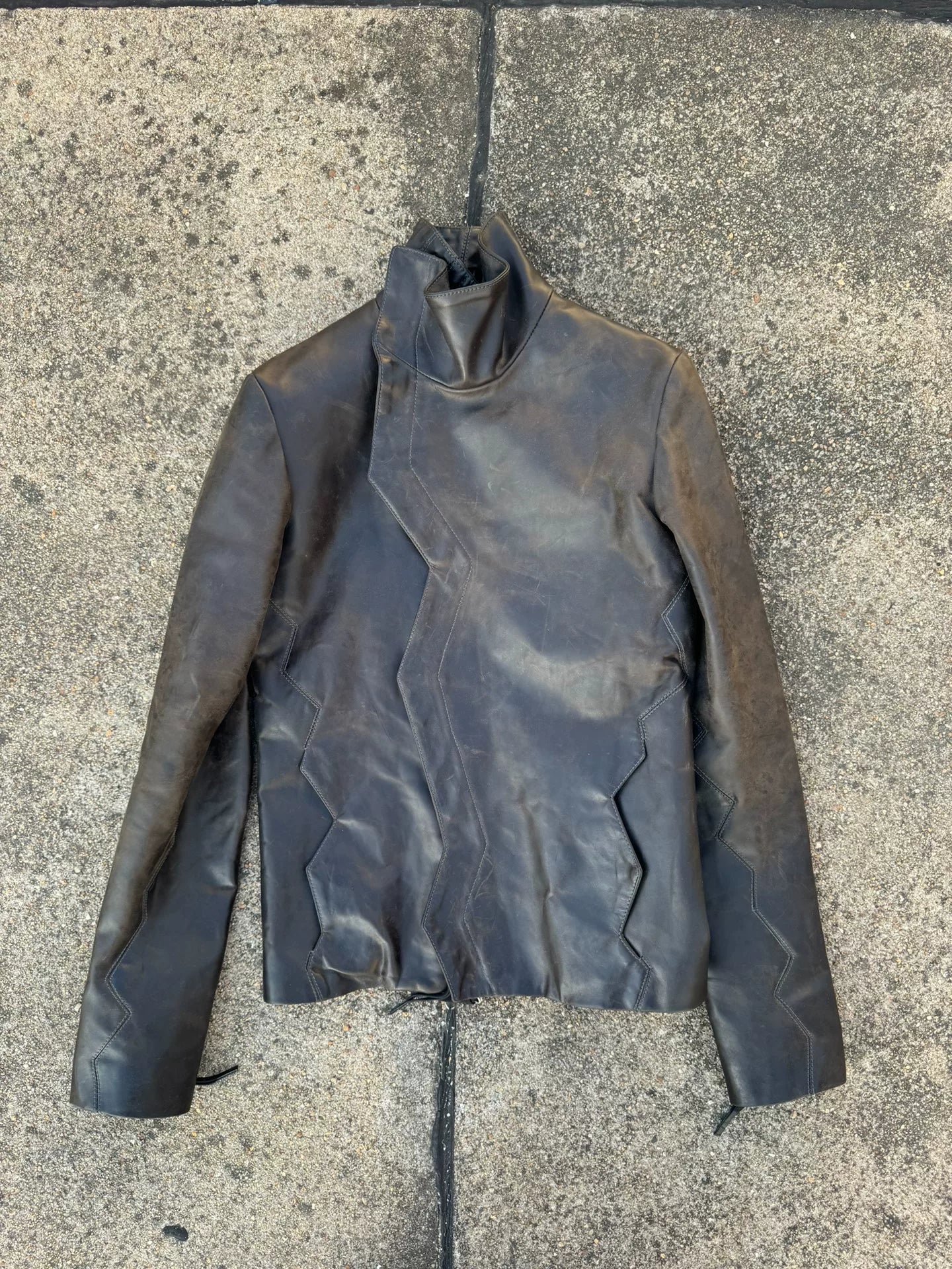 Carol Christian Poell Crash Seam Leather Jacket