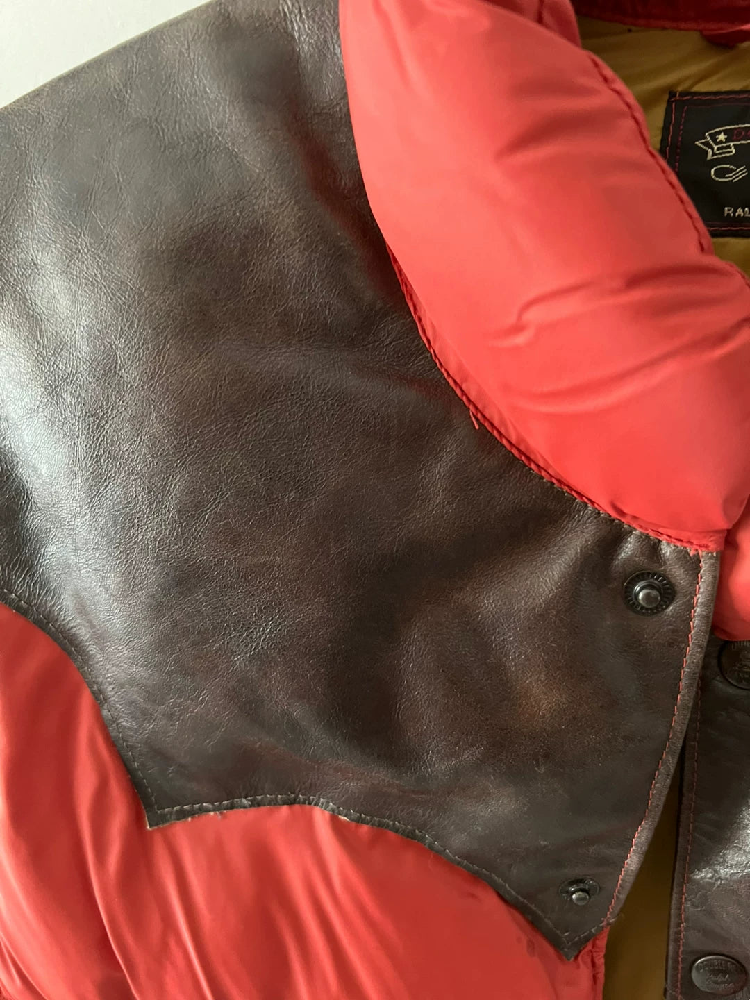 RRL Down Vest with Leather Details