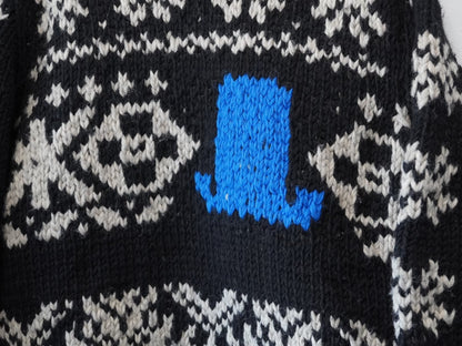 yohji yamamoto hand-knitted black sweater