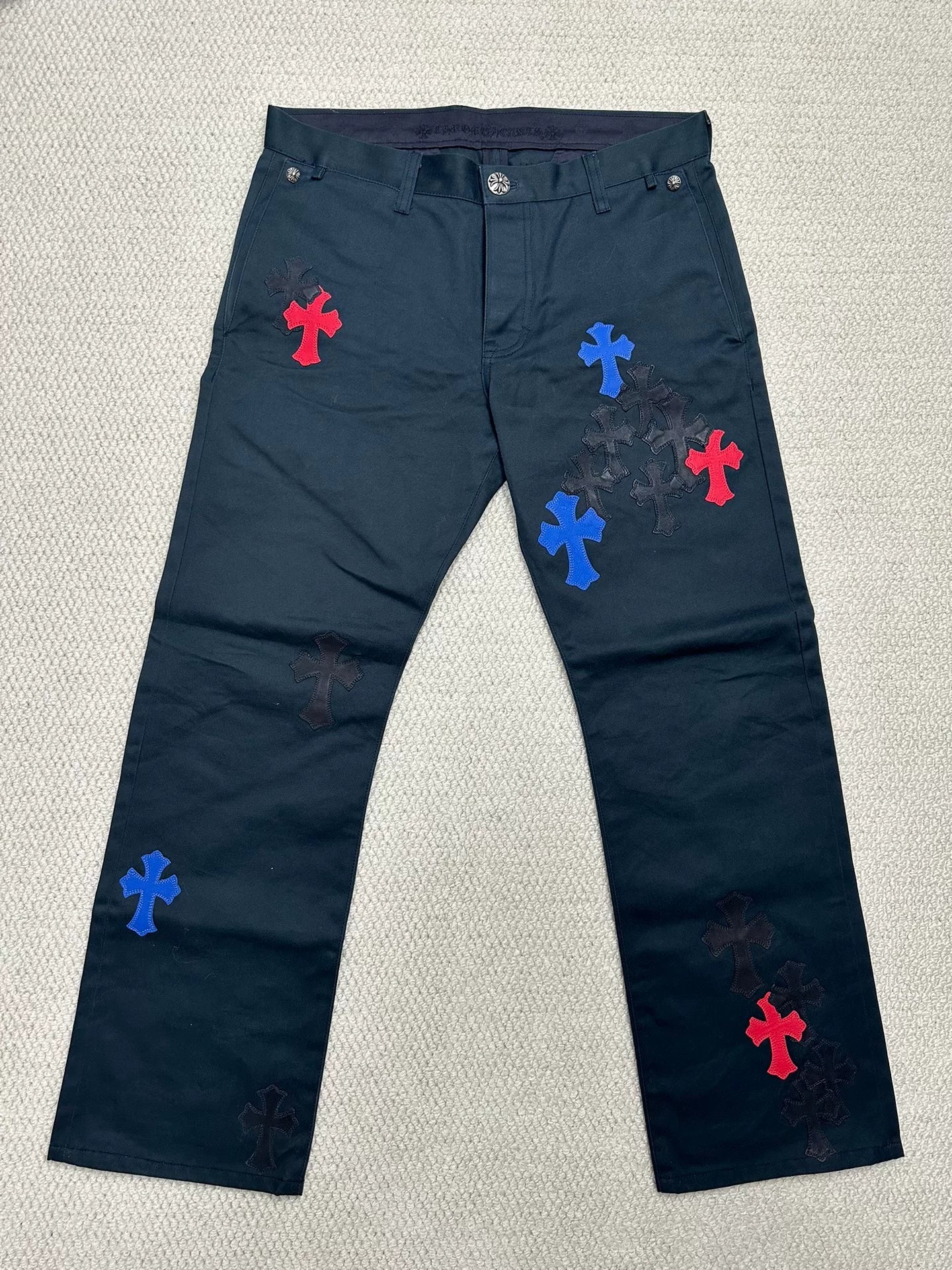 Chrome Hearts Cross Patchwork Black Chino Cargo Pants