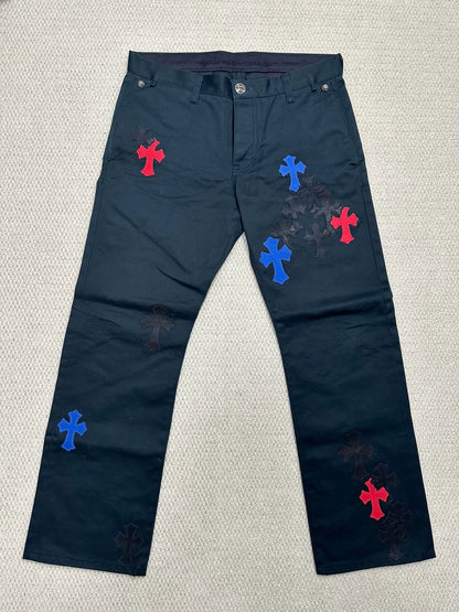 Chrome Hearts Cross Patchwork Black Chino Cargo Pants