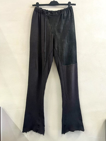 Rick Owens Style Leather Flared Pants