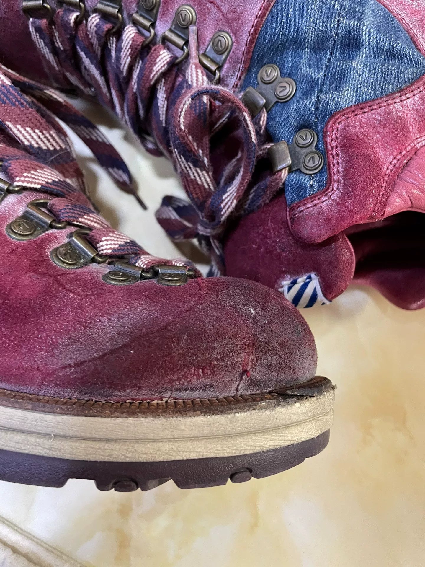 visvim serra washed vintage hiking boots