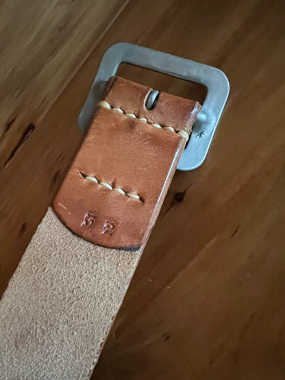 sugar cane genuine leather studded belt