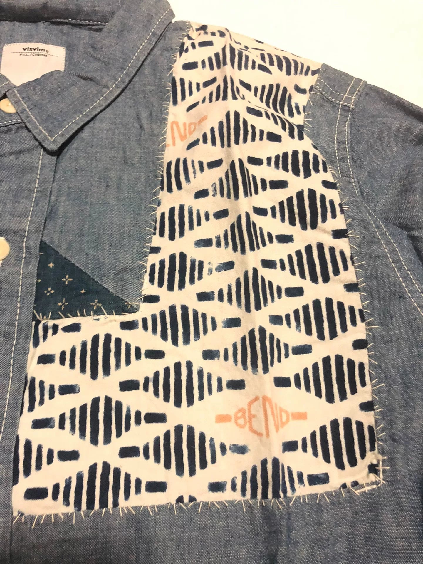 Visvim Granger Chambray Patchwork Shirt