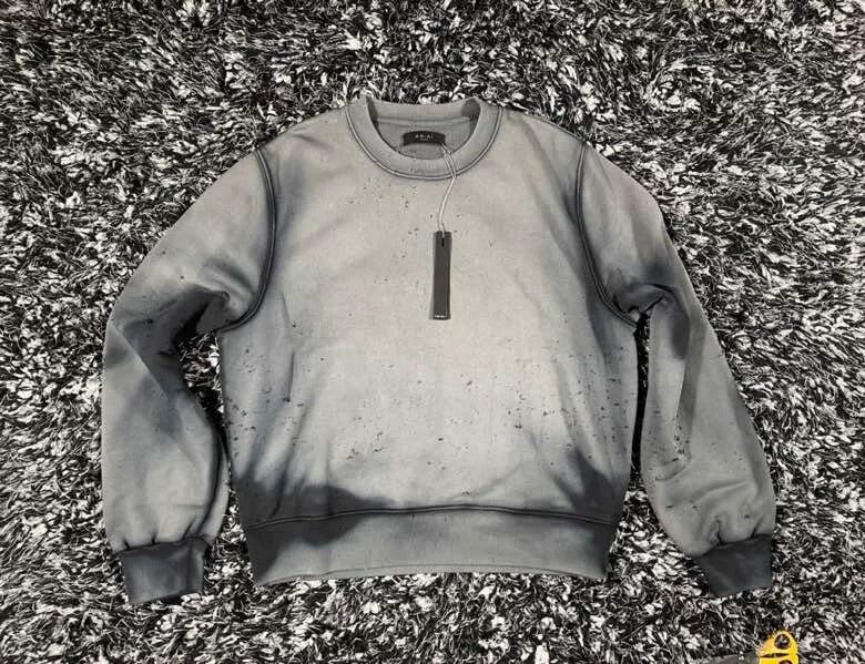 Amiri Distressed Sweatshirt in Black and Gray