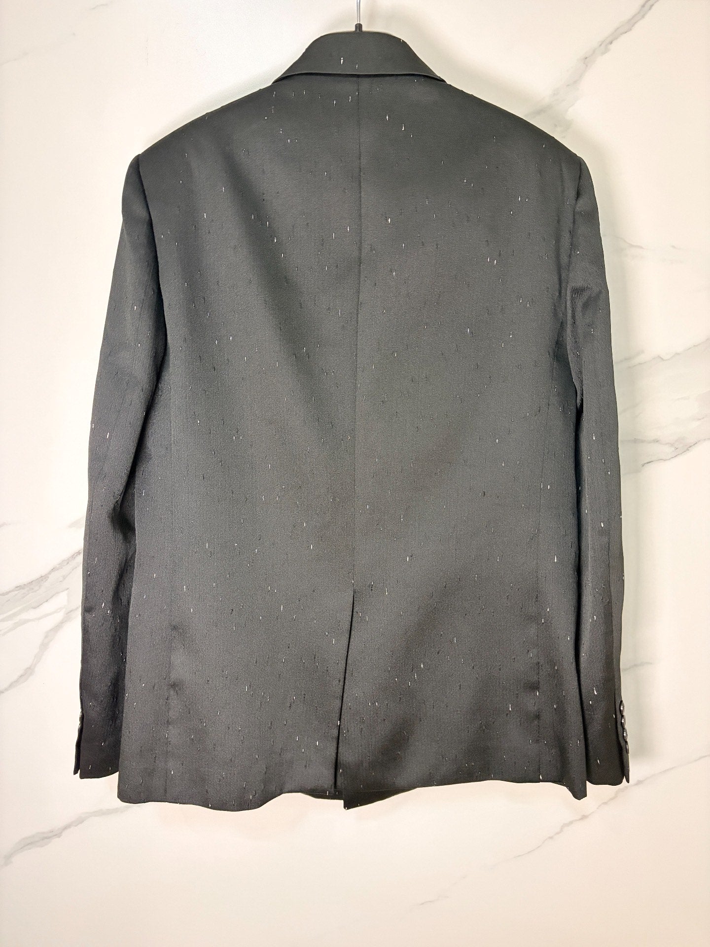 Saint Laurent Wool Speckled Black Blazer