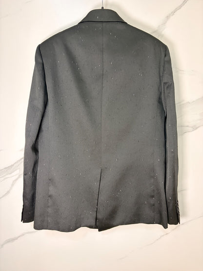 Saint Laurent Wool Speckled Black Blazer