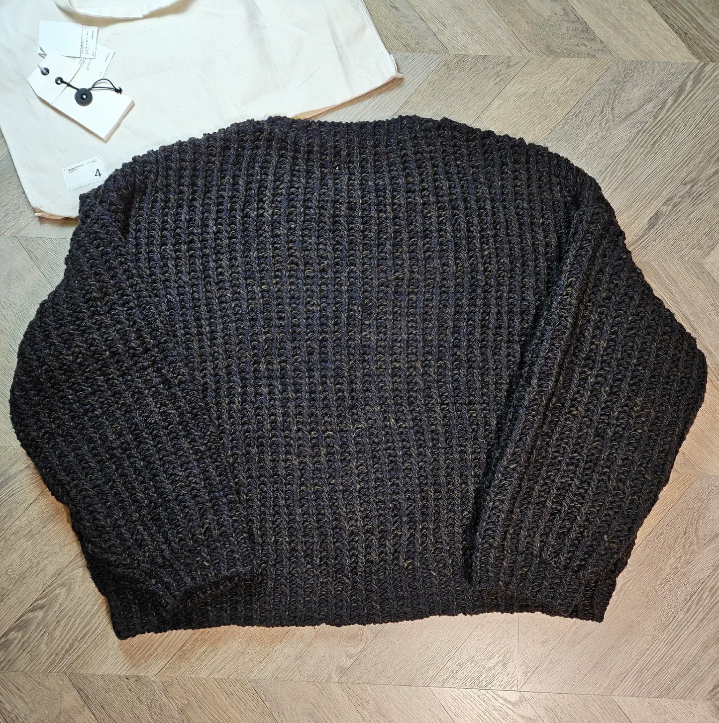 visvim hand-knit crew sweater in unique dye