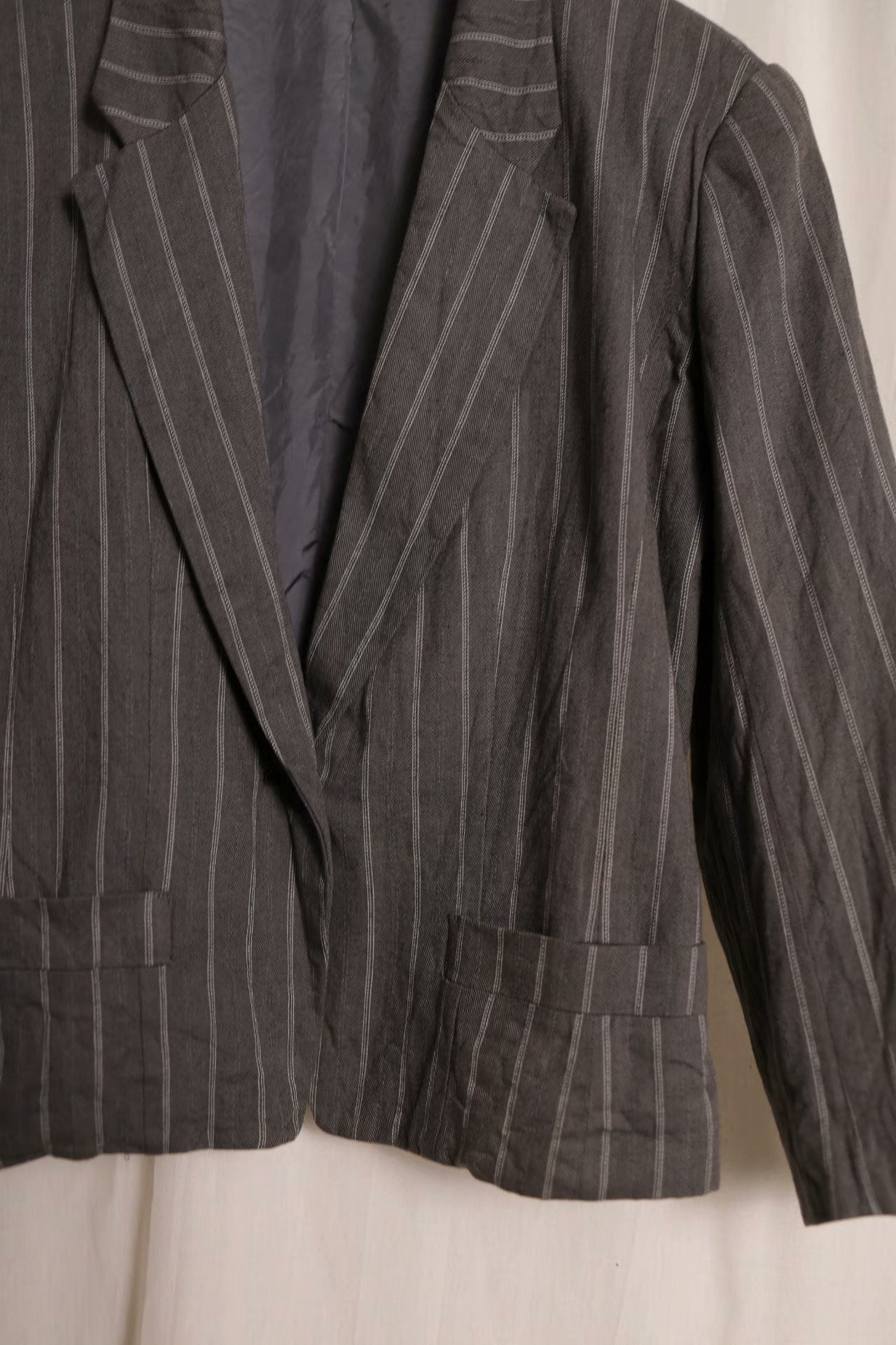 Y's by Yohji Yamamoto Gray Stripe Coat