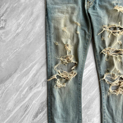 SAINT LAURENT Distressed Blue Jeans
