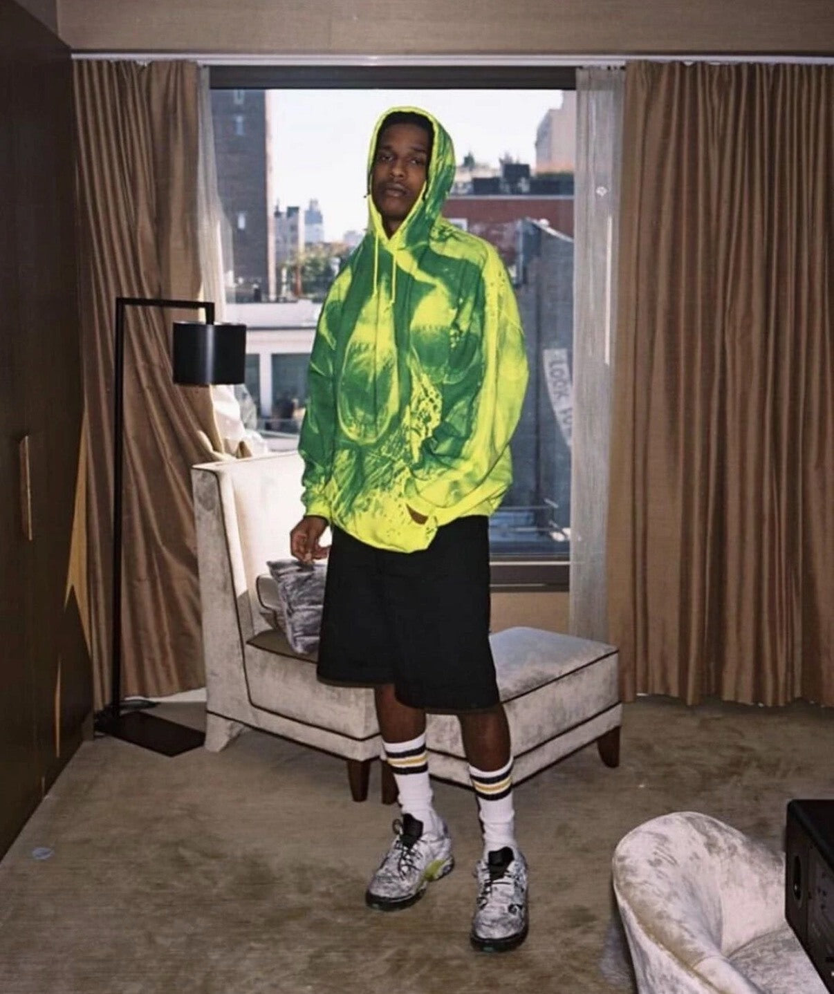 85NYC Shark Graffiti Hoodie