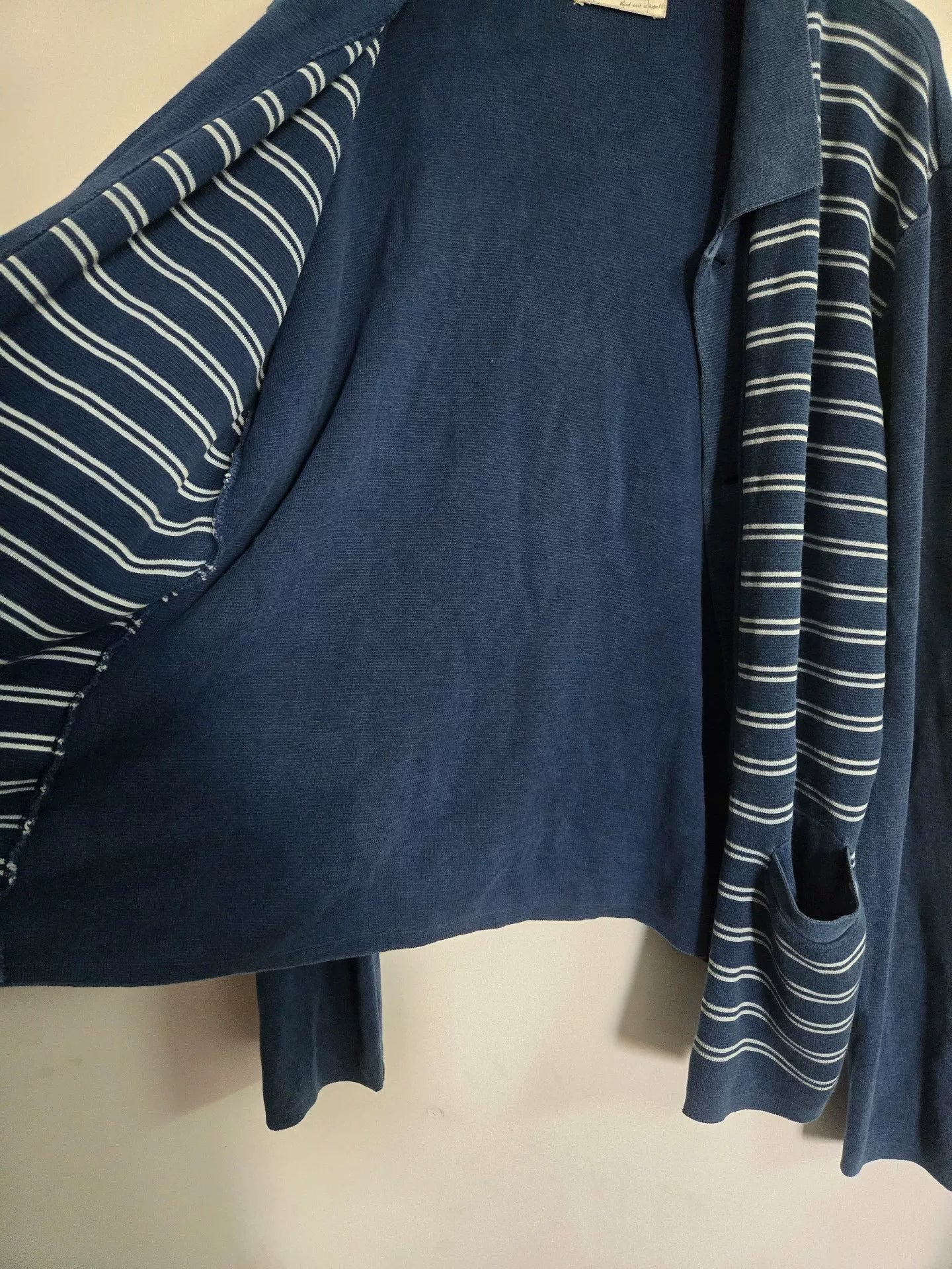 Porter Classic Indigo Knit Stripe Cardigan