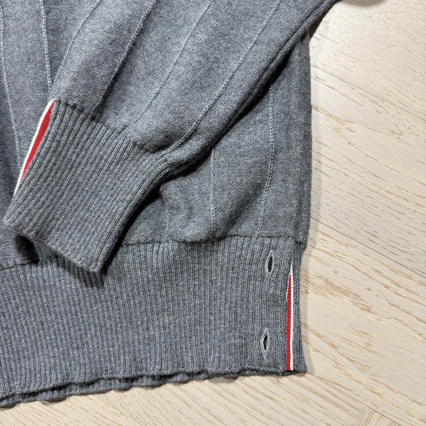 Thom Browne Striped Button Long Sleeve Polo
