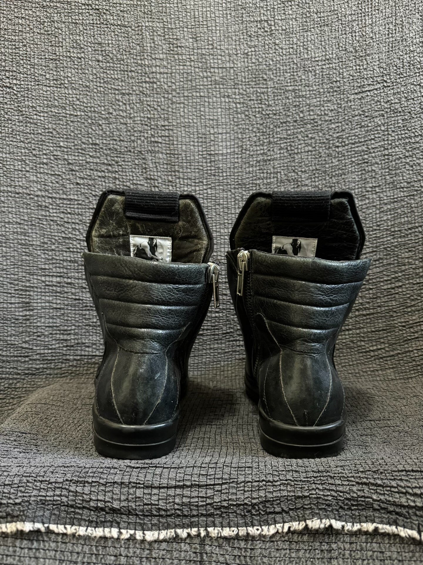 Rick Owens Black High Top Sneakers