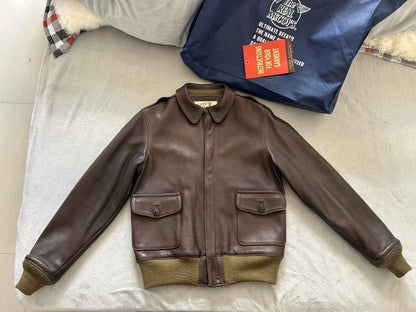 real mccoy A2 brown leather jacket