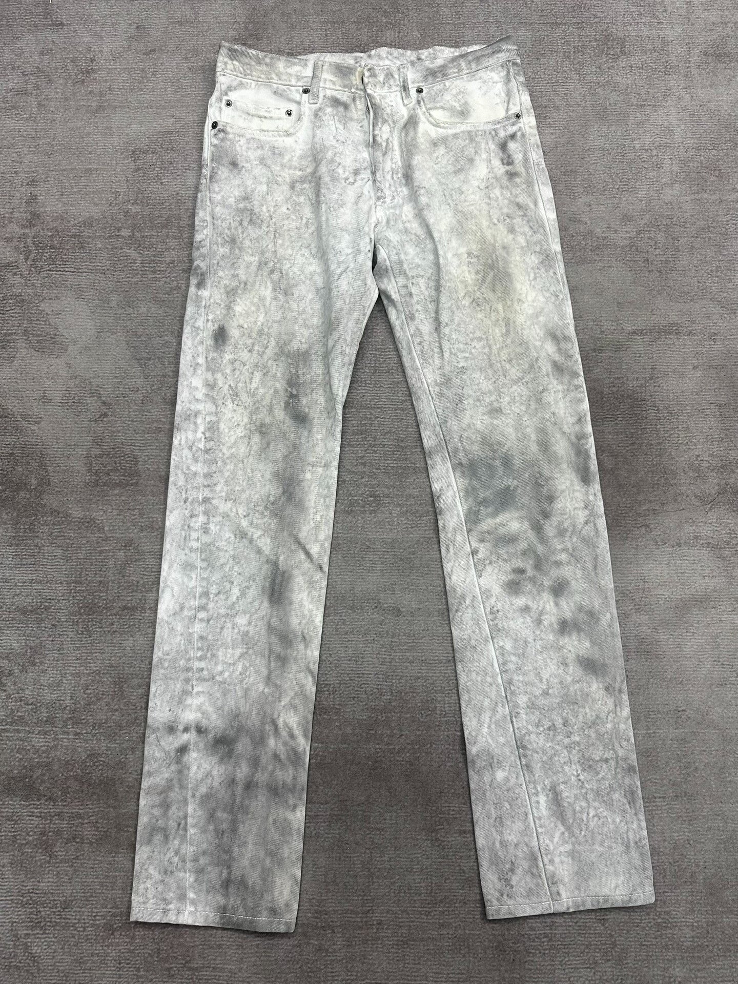 Dior Homme Distressed White Denim Trousers