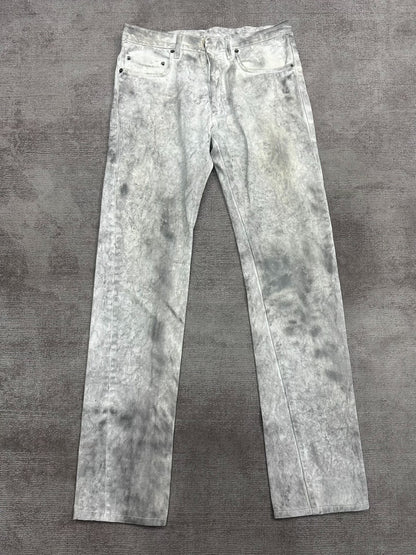 Dior Homme Distressed White Denim Trousers
