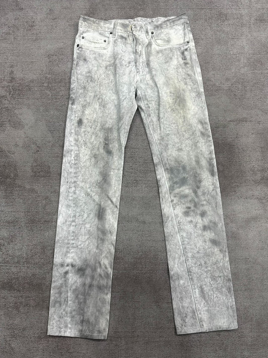 Dior Homme Distressed White Denim Trousers