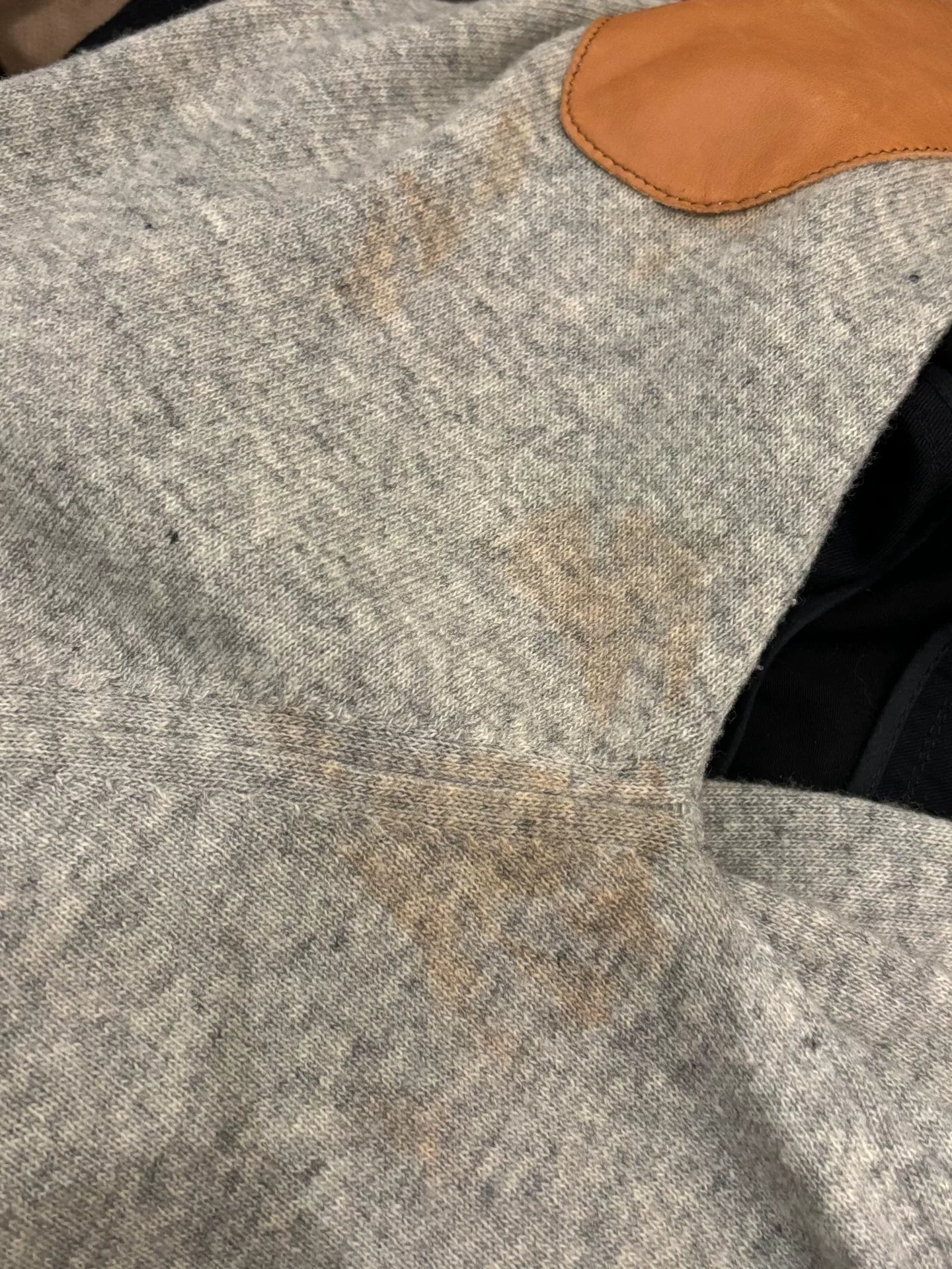 maison margiela elbow patch knit sweater