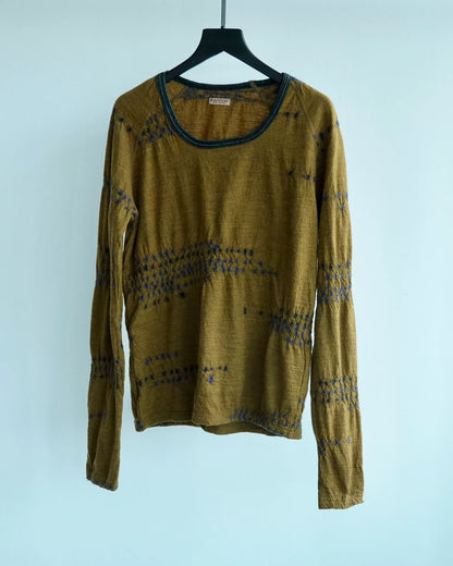 Kapital Wool Long T-Shirt with Indigo Dye