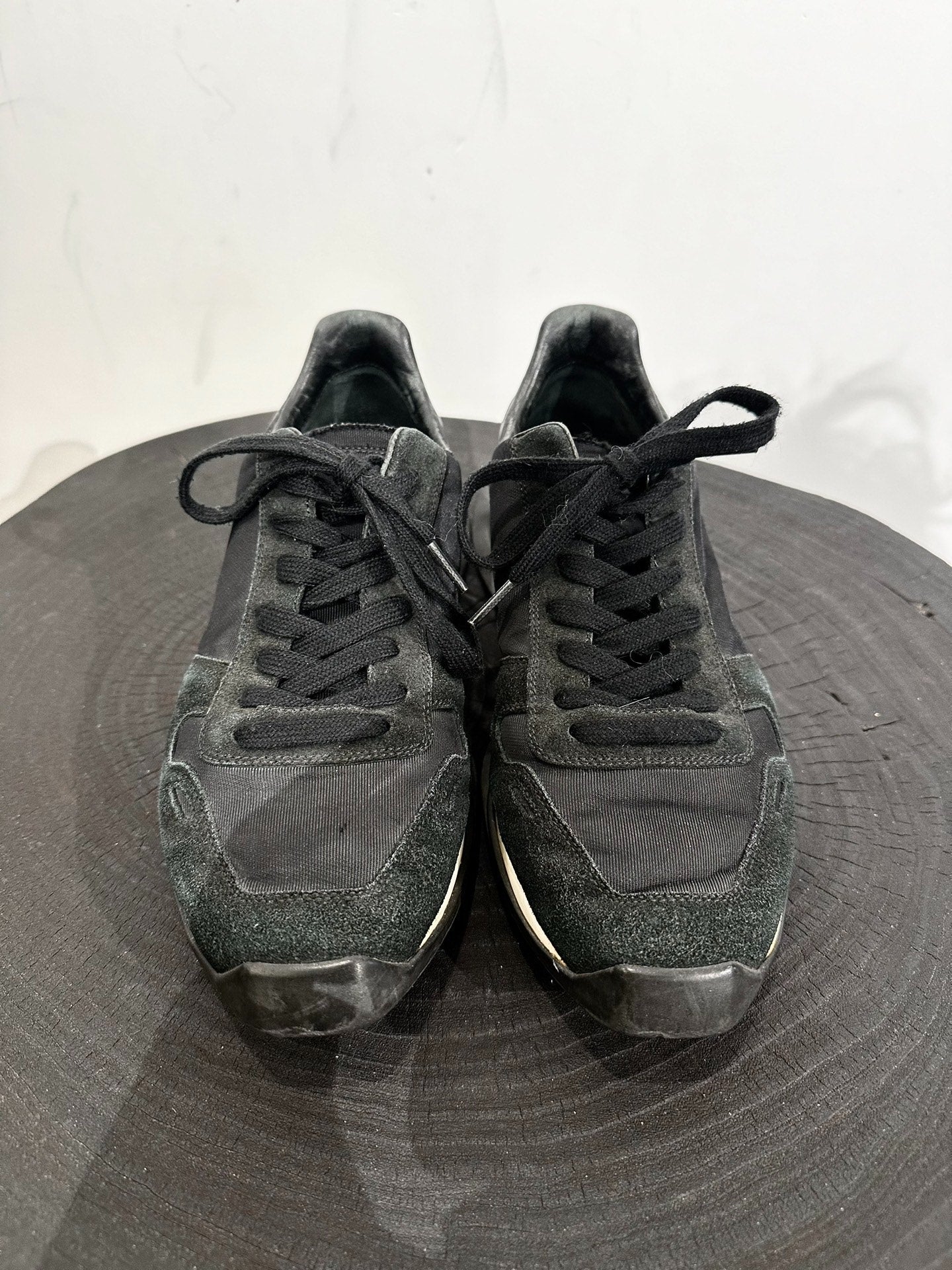 Rick Owens Suede Patchwork Low-Top Sneakers