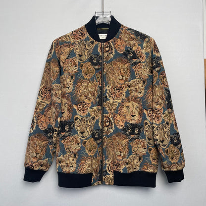 Saint Laurent Lion Cheetah Print Jacket