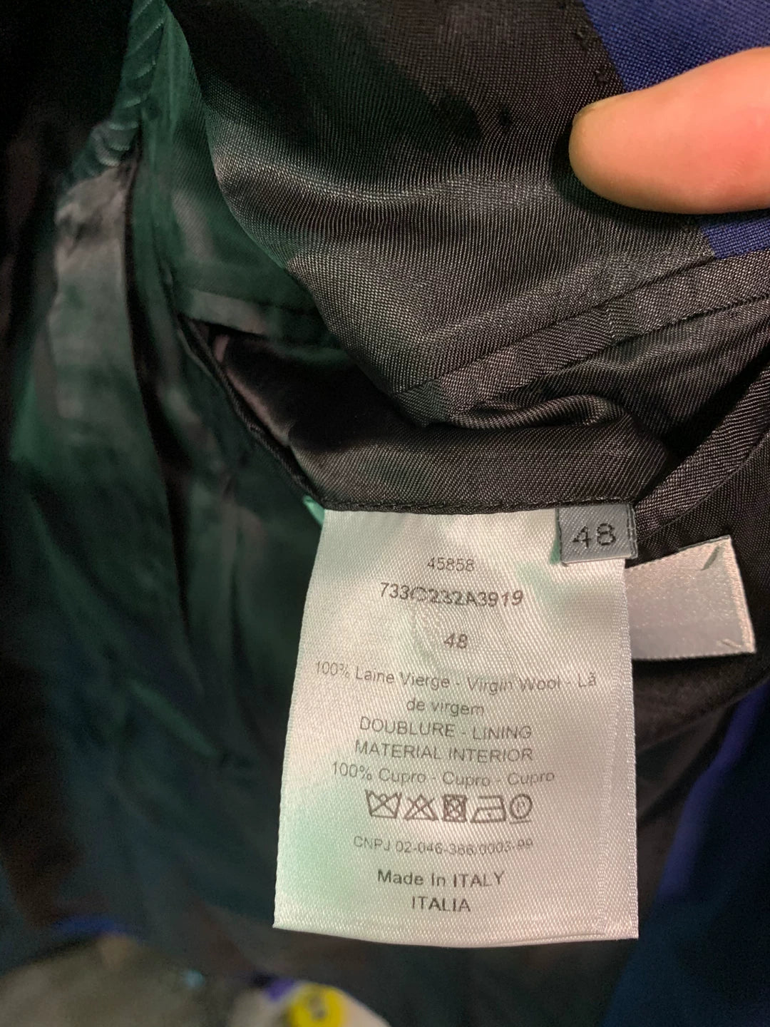 Dior Homme Blue Wool Blazer Size 48