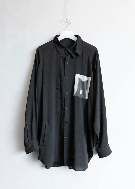 Yohji Yamamoto Dog Print Long Sleeve Shirt