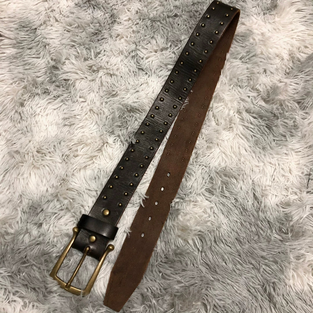 studded western style leather belt