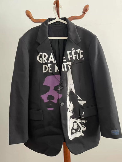 Raf Simons Black Suit with Print