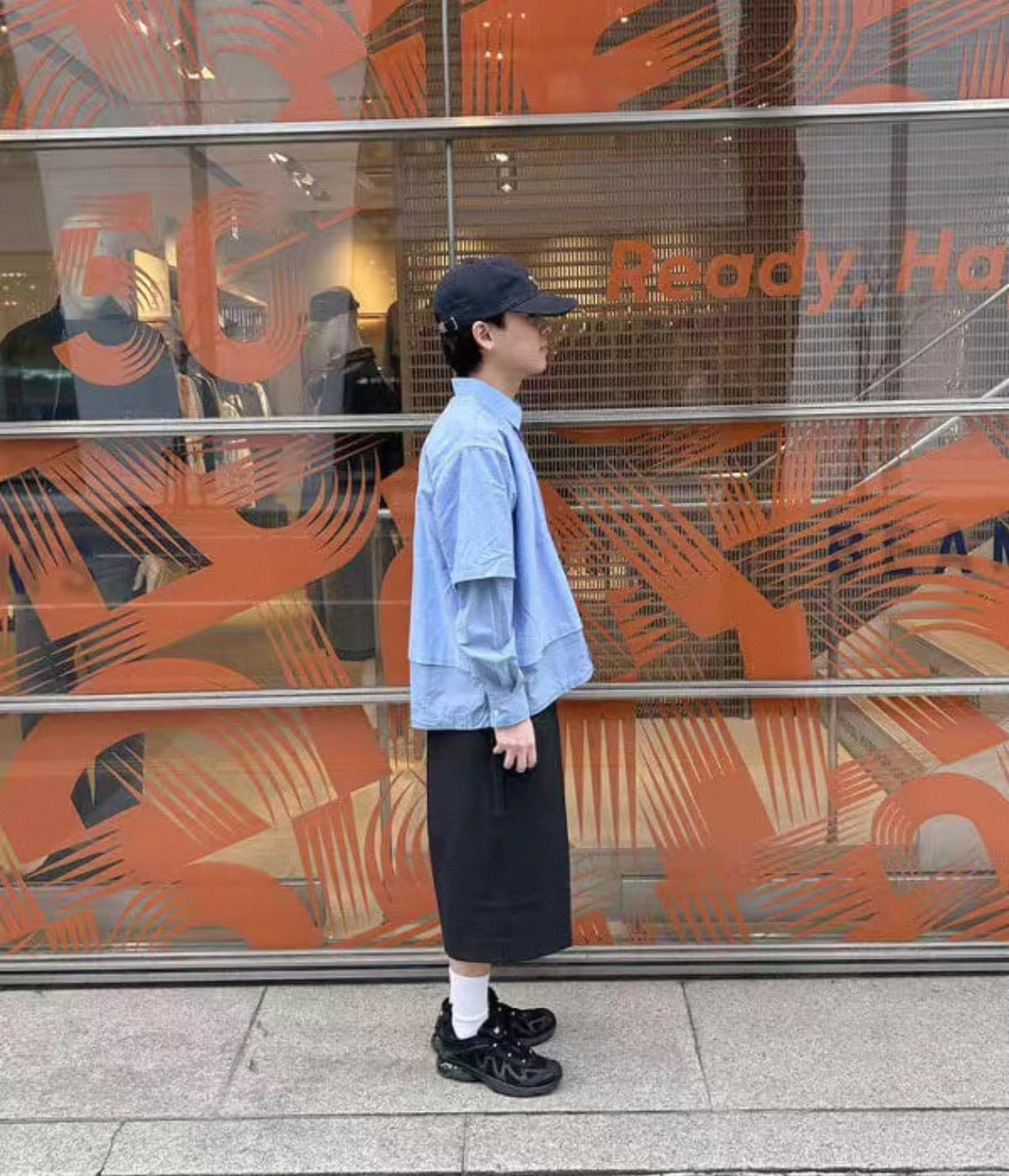 Beams Layered Paneled Long-Sleeve Shirt