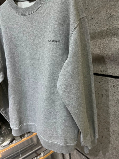 Balenciaga Gray Crewneck Logo Sweatshirt M