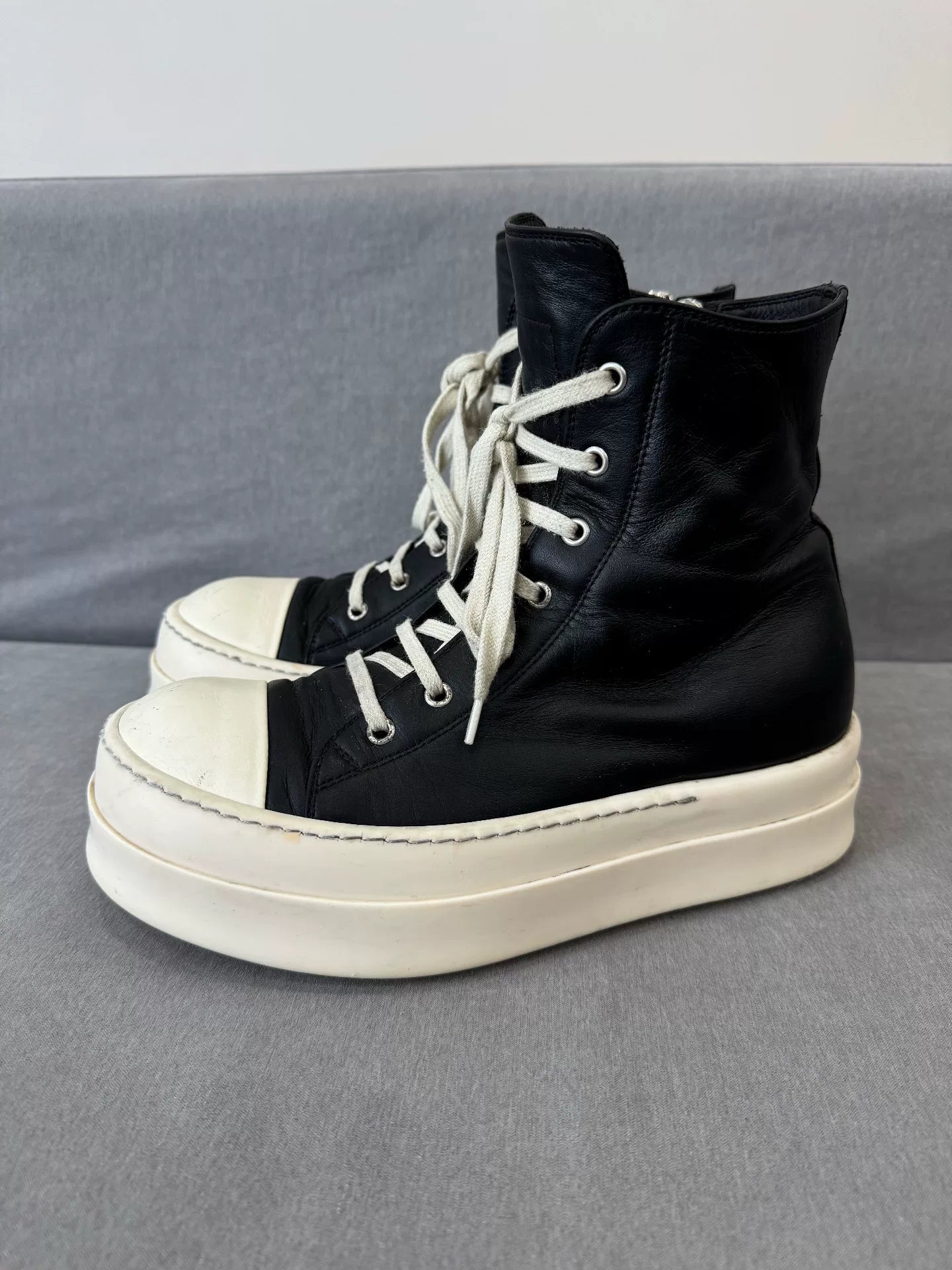 Rick Owens Thick Sole High Top Sneakers