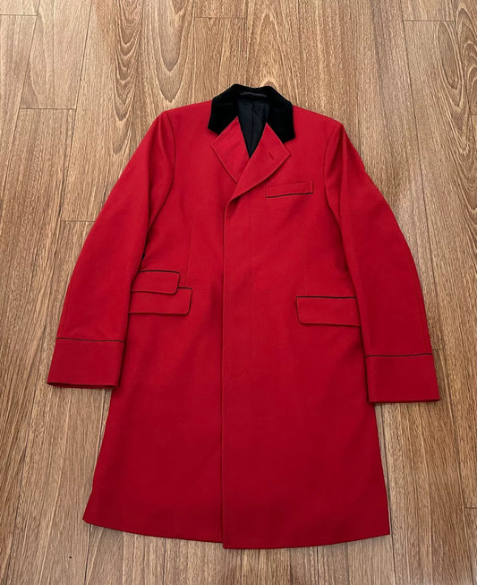 gucci red wool overcoat size 46