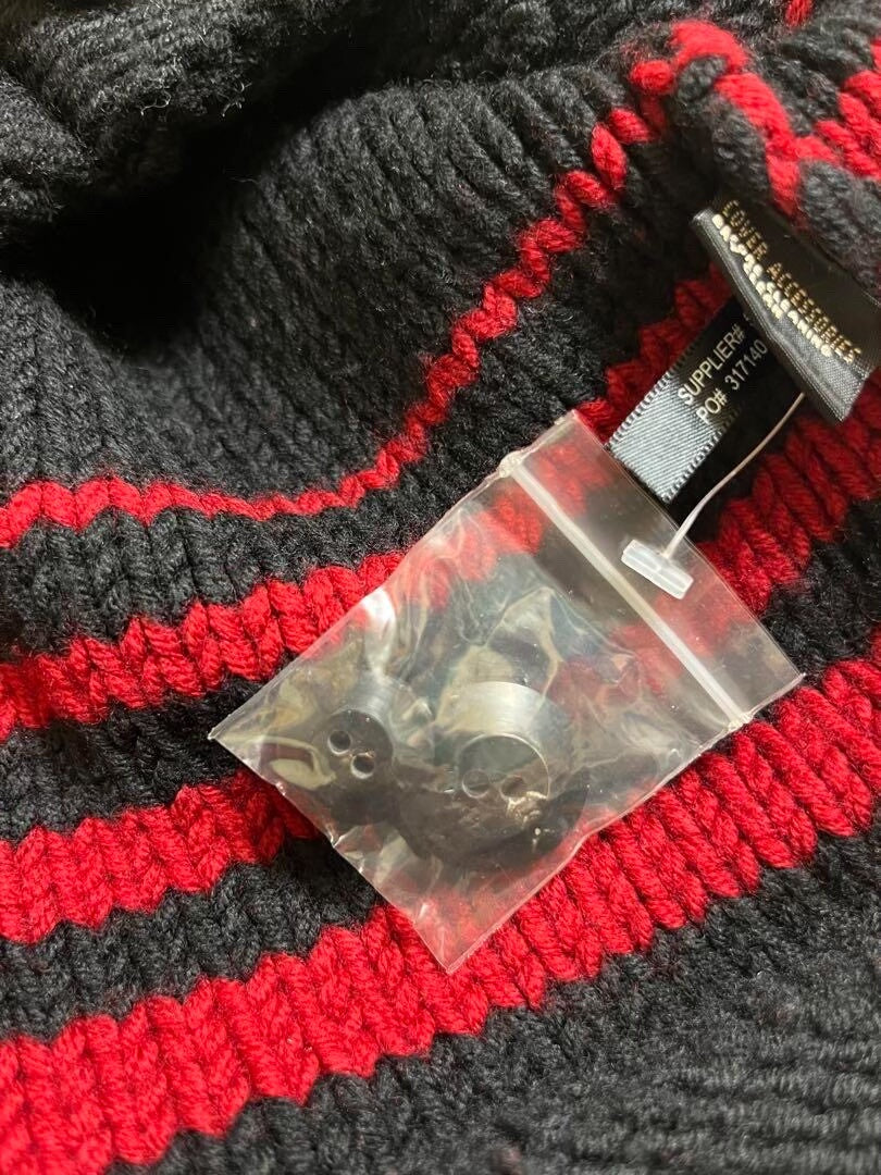 rare vintage black red wool cardigan
