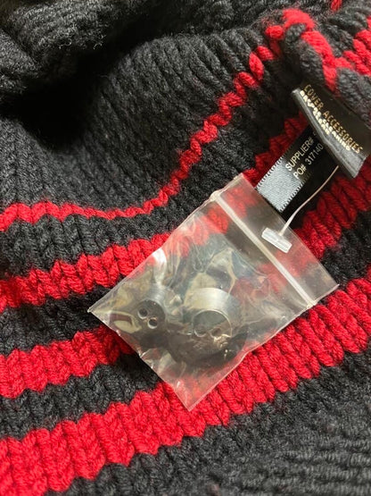 rare vintage black red wool cardigan