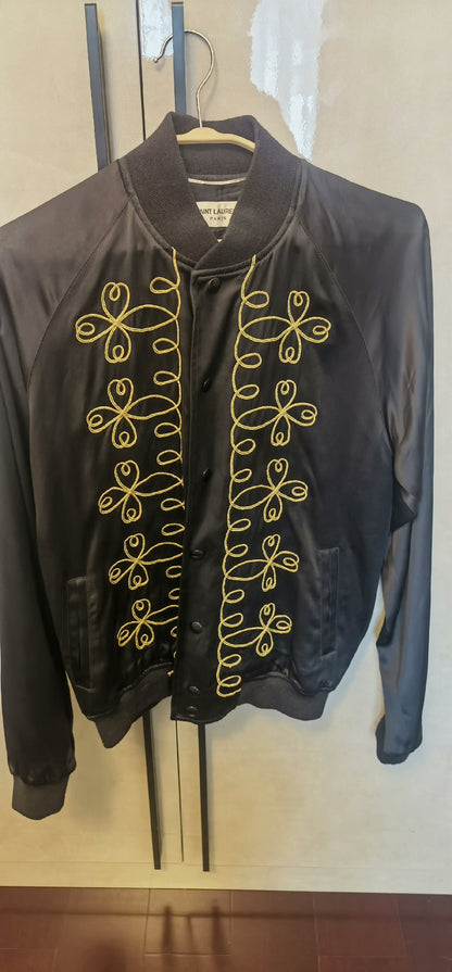 Saint Laurent Black Gold Embroidered Jacket