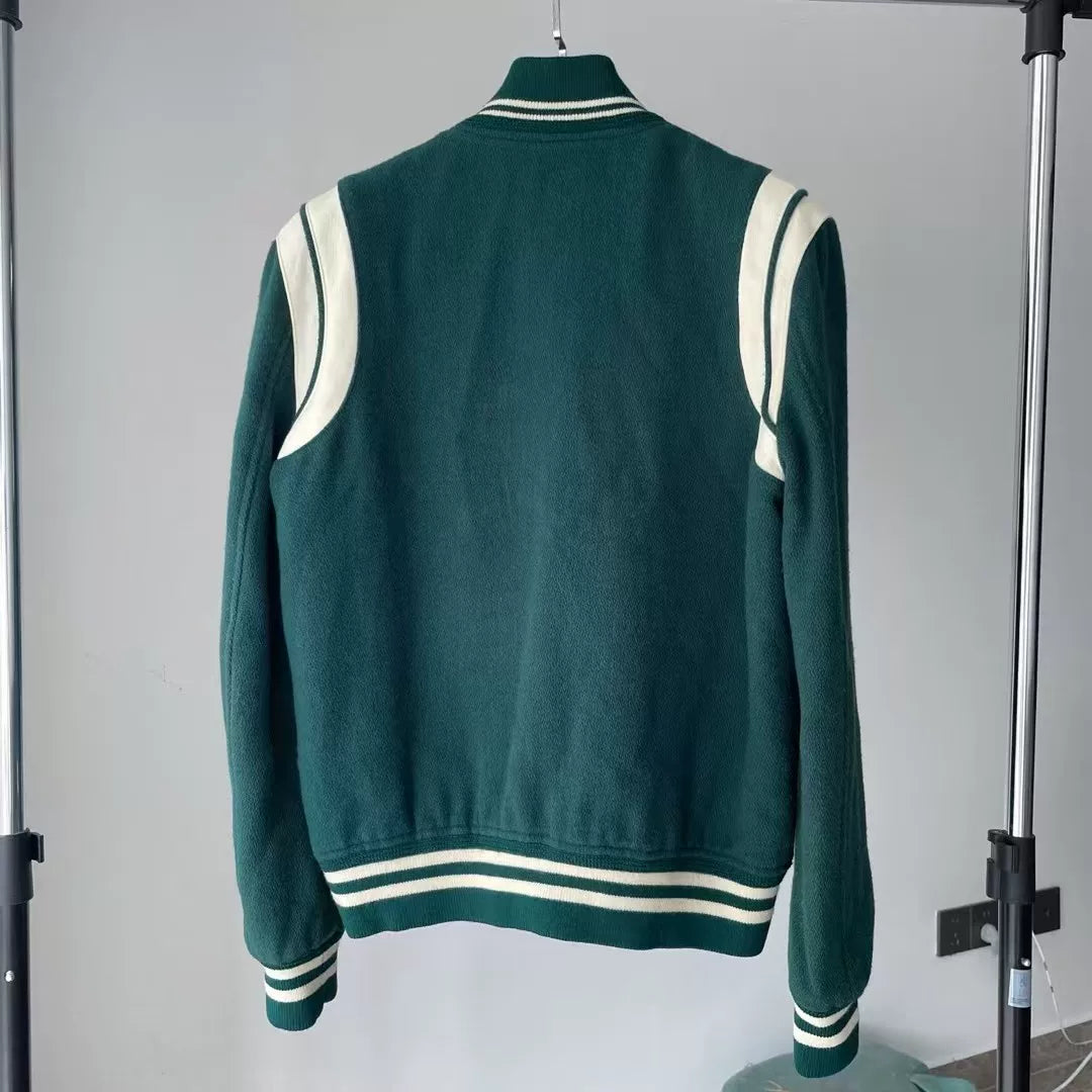 Saint Laurent Green Varsity Jacket