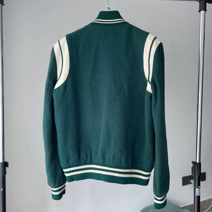 Saint Laurent Green Varsity Jacket