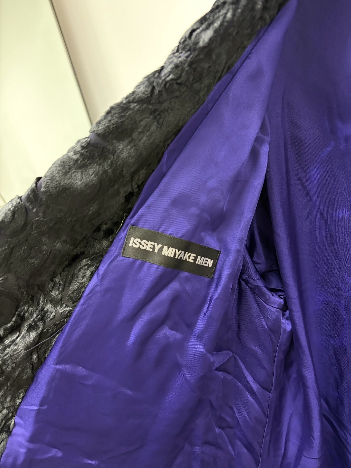 issey miyake man velvet long coat unisex