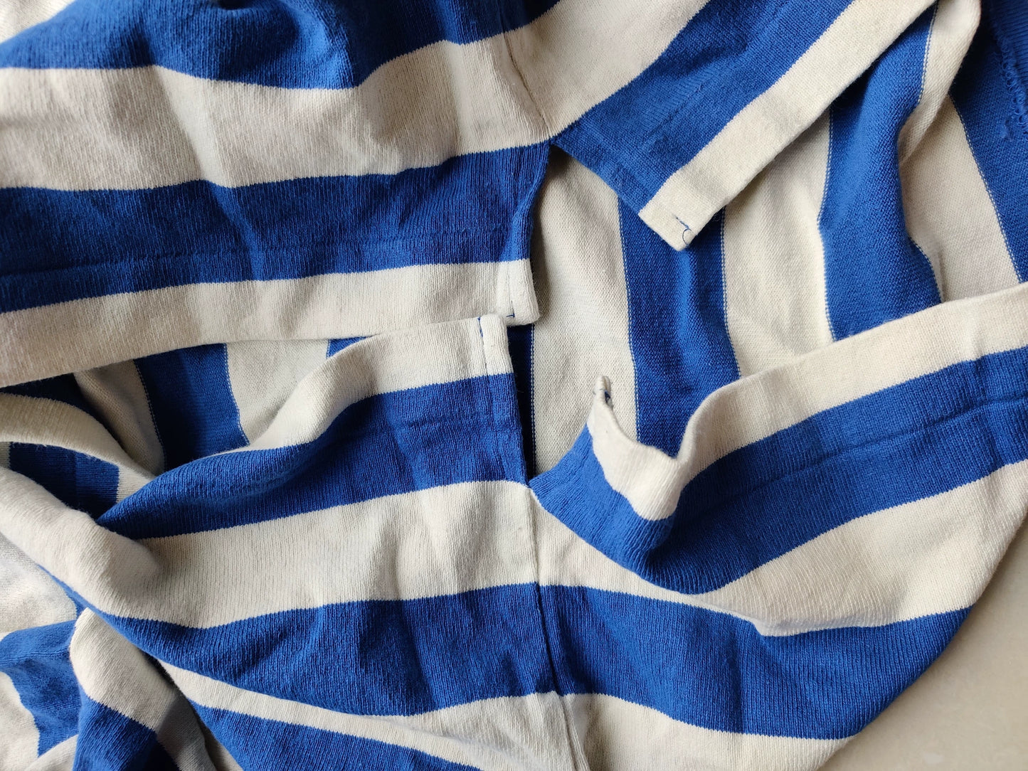 long sleeve navy striped shirt