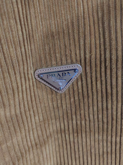 Prada Corduroy Quilted Vest in Beige