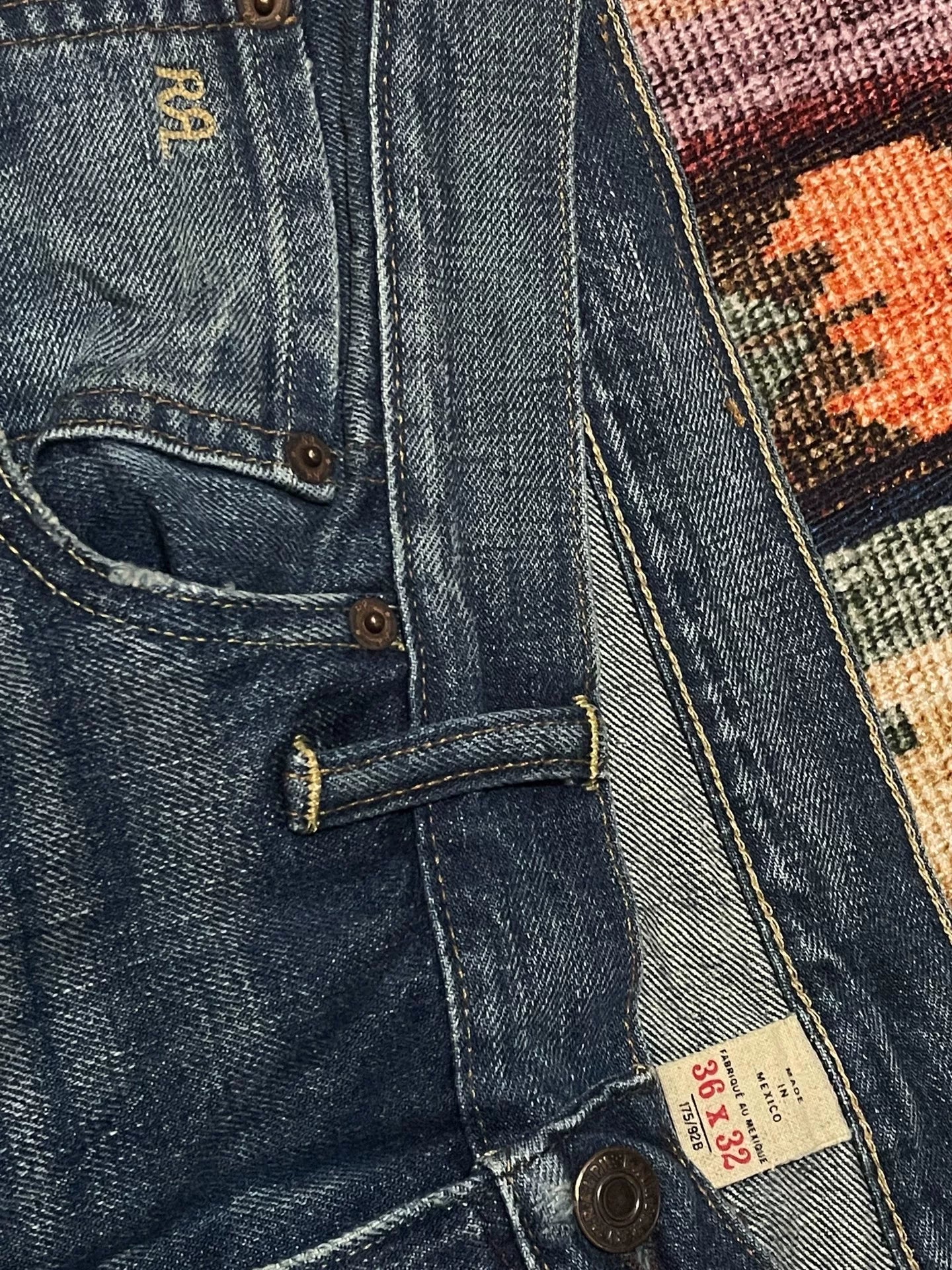 RRL Vintage Mexico Washed Distressed Jeans