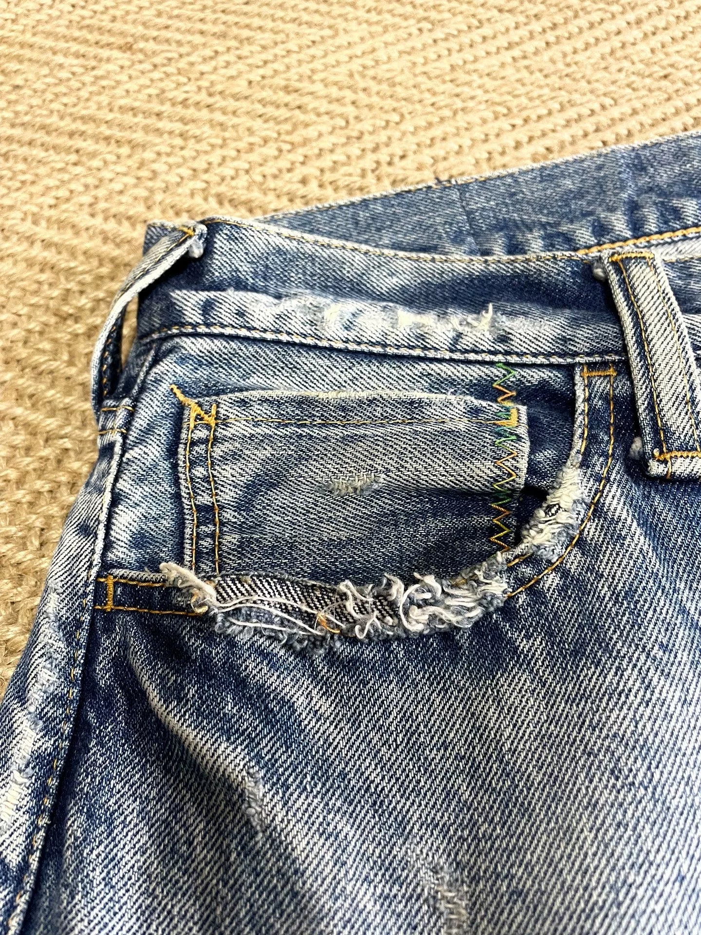 Vanquish & Fragment Distressed Washed Denim Jeans